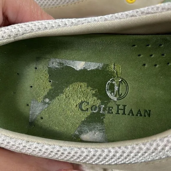 Cole Haan Womens Mules Clogs Closed Toe Lace Up Slip On Beige Green Size 7.5B