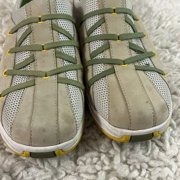 Cole Haan Womens Mules Clogs Closed Toe Lace Up Slip On Beige Green Size 7.5B