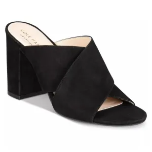 COLE HAANGabby Slip-On Block-Heel Sandals suede Black size 6 B