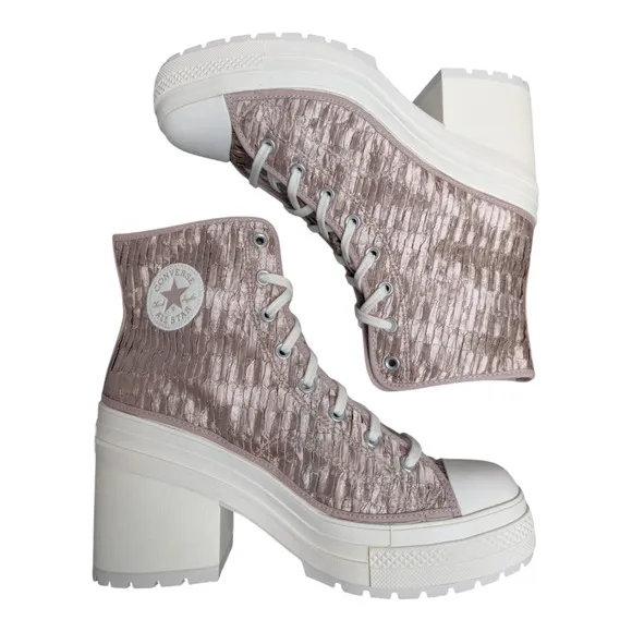 Converse Chuck 70 De Luxe Heel Platform Satin Pink Chaotic Neutral Womens 13 NEW