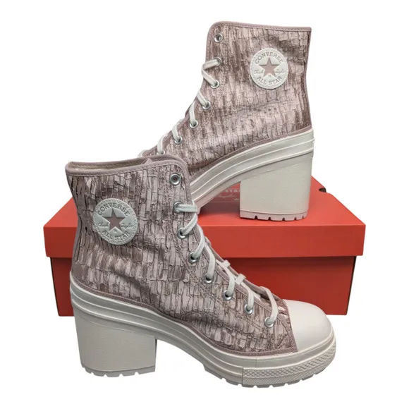 Converse Chuck 70 De Luxe Heel Platform Satin Pink Chaotic Neutral Womens 13 NEW