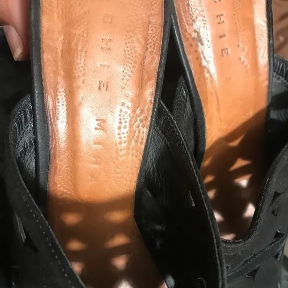 COPY - Chie Mihara black suede mules size 38