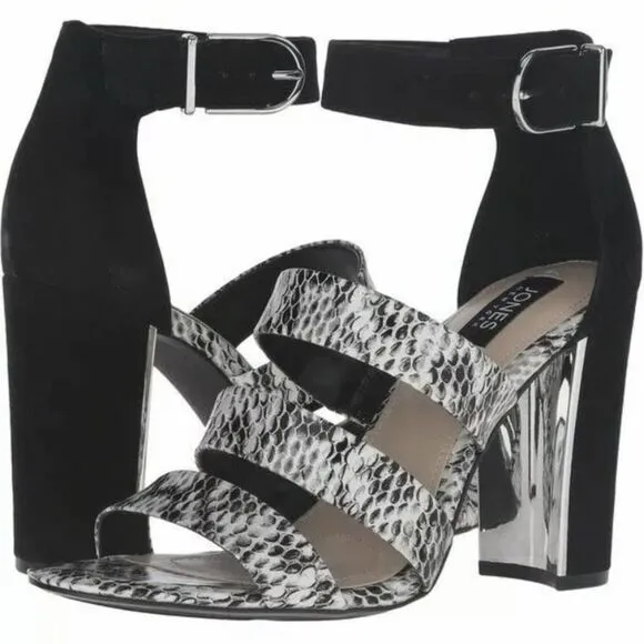 COPY - Jones New York Jesse Snakeskin Suede Block Heels NWT Ankle Strap Sandal …