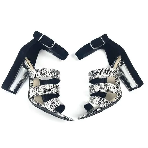 COPY - Jones New York Jesse Snakeskin Suede Block Heels NWT Ankle Strap Sandal …