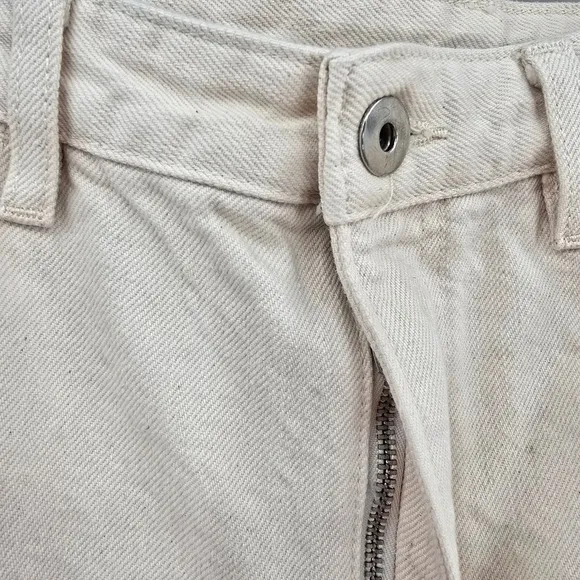 COS Tapered Ankle Jeans High Rise Mom Ridge Modern Beige Denim Pants Size 27