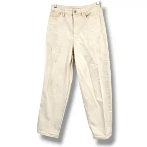 COS Tapered Ankle Jeans High Rise Mom Ridge Modern Beige Denim Pants Size 27
