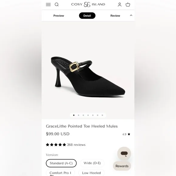 Cosy Island GraceLithe Pointed Toe Heeled Mules