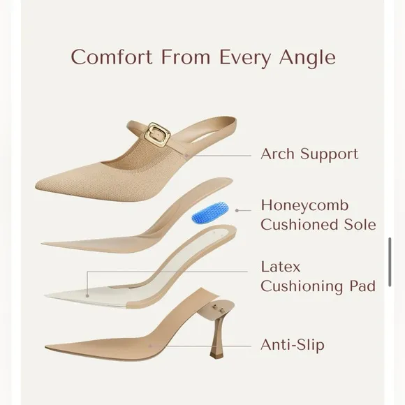Cosy Island GraceLithe Pointed Toe Heeled Mules