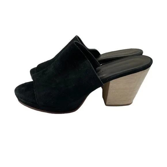 Creatures Of Comfort Black Suede Heeled Mules