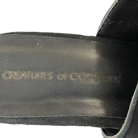 Creatures Of Comfort Black Suede Heeled Mules