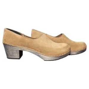 Creatures of Comfort Sandgrens Tan Light Brown Closed Back Heeled Clogs 41 9.5