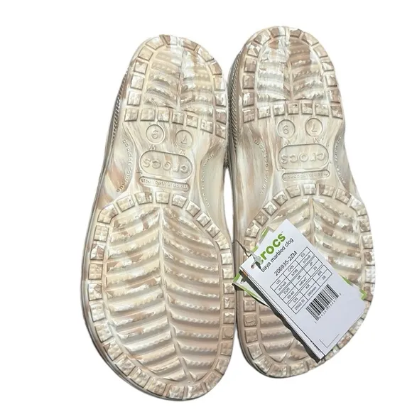 Crocs baya marbled clogs contoured comfort chai neutral unisex L sz 9 M sz 7