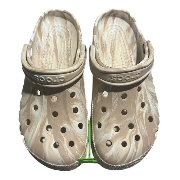 Crocs baya marbled clogs contoured comfort chai neutral unisex L sz 9 M sz 7