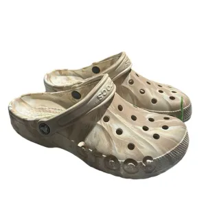 Crocs baya marbled clogs contoured comfort chai neutral unisex L sz 9 M sz 7