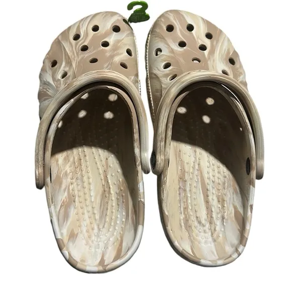 Crocs baya marbled clogs contoured comfort chai neutral unisex L sz 9 M sz 7