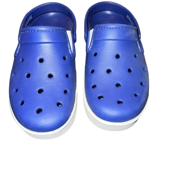 ✅CROCS CitiLane Clog Blue and White Sandals Mens 4, Women 6, Boys 4.5