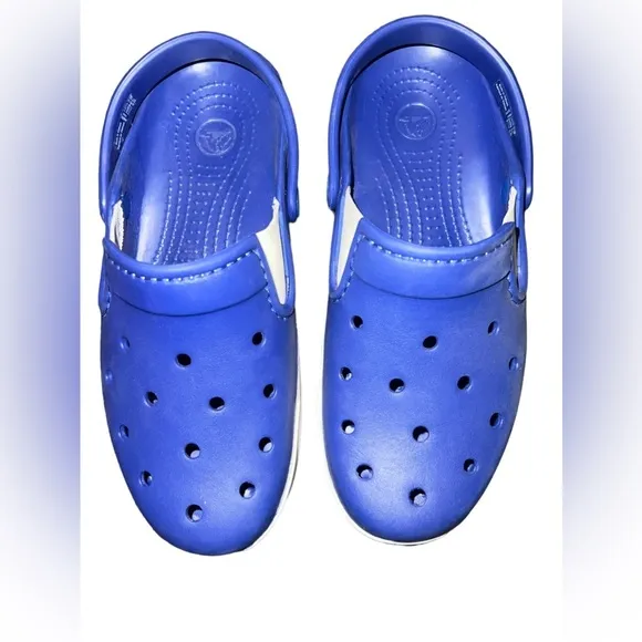 ✅CROCS CitiLane Clog Blue and White Sandals Mens 4, Women 6, Boys 4.5