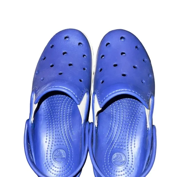 ✅CROCS CitiLane Clog Blue and White Sandals Mens 4, Women 6, Boys 4.5