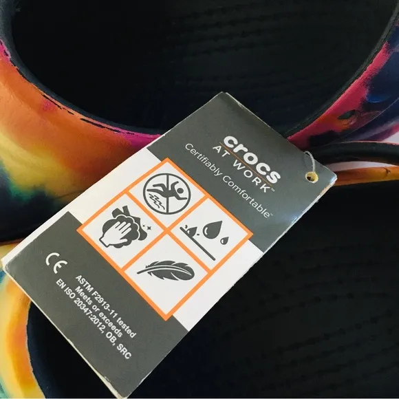 Crocs NWT Bistro Graphic Non-Marking Slip Resistant Work Clog | Tie Dye | M 12