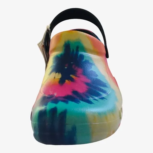 Crocs NWT Bistro Graphic Non-Marking Slip Resistant Work Clog | Tie Dye | M 12