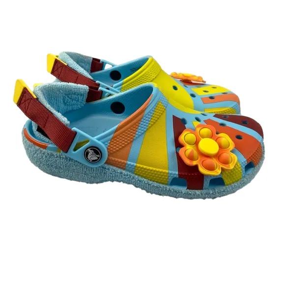 Crocs Womens 6 Zen Garden Sensory Classic Terry Cloth Clog Sun Flower Arctic
