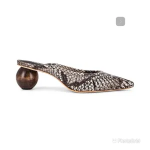Cult Gaia Alia Sphere- heel leather mules.