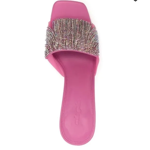 Cult Gaia120mm crystal-embellished open-toe mules