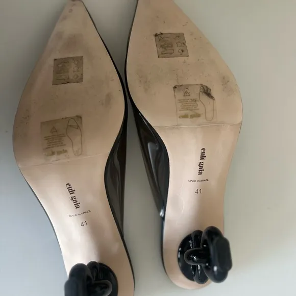 Cult Gaia's Black Carmen Point Mules with Box and Dustbag