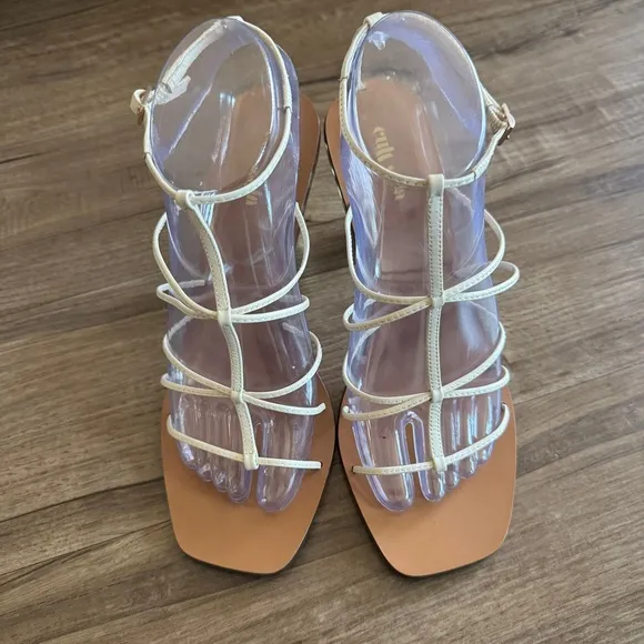 Cult Gia Gabi strappy gold platform heels size 38