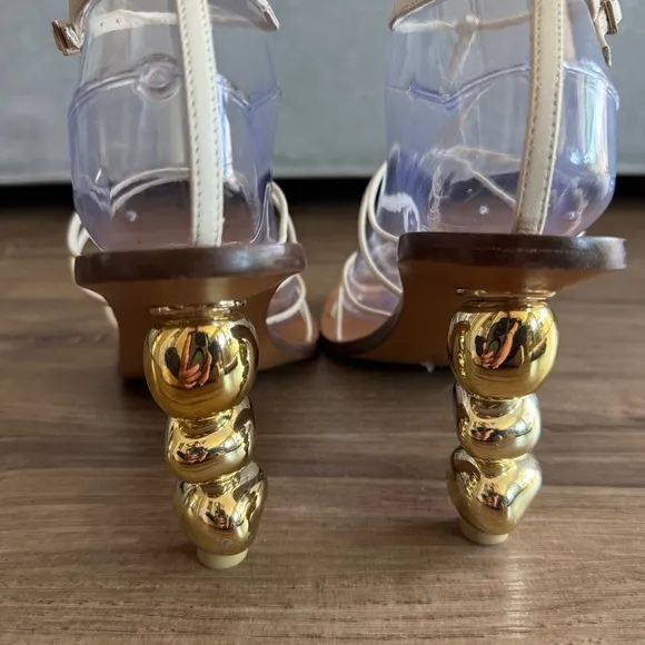 Cult Gia Gabi strappy gold platform heels size 38