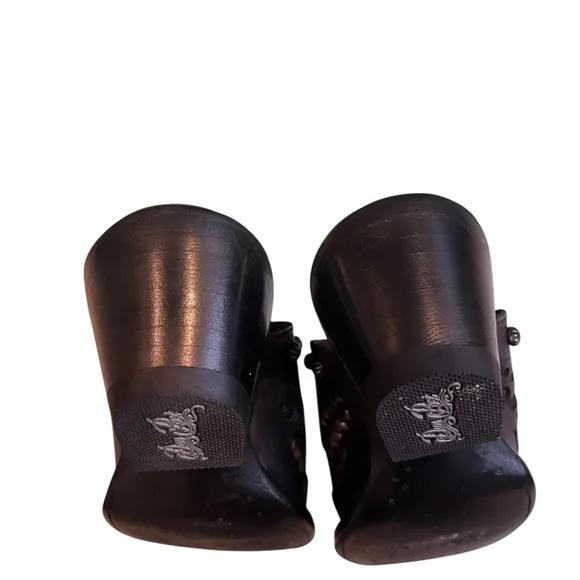 Dan Post Inlay Black Leather Mules Snip Toe, Sz 9.5