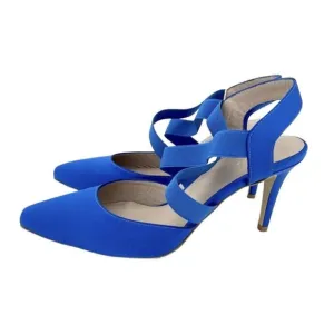 Daniele Ancarani Blue Satin Pumps Pointed Toe Stiletto Heels 40 EU 9.5 US NIB