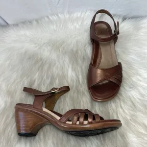 Dansko Bronze Leather Strappy Heels Sz 38/7.5-8
