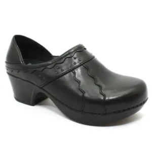 Dansko Hailey Clog Black Leather Shoes Size 39