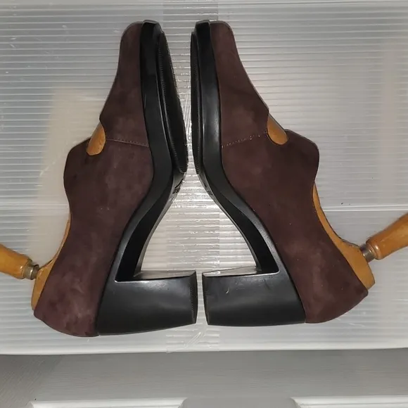 𝅺DANSKO Mary Janes Brown Suede Heeled Clogs Suede Shoes