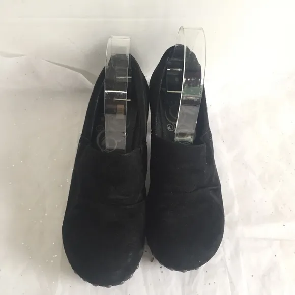 Dansko Nori Black Suede Wood Grain Heel Clog Studded Detail - Sz 38 Bohemian