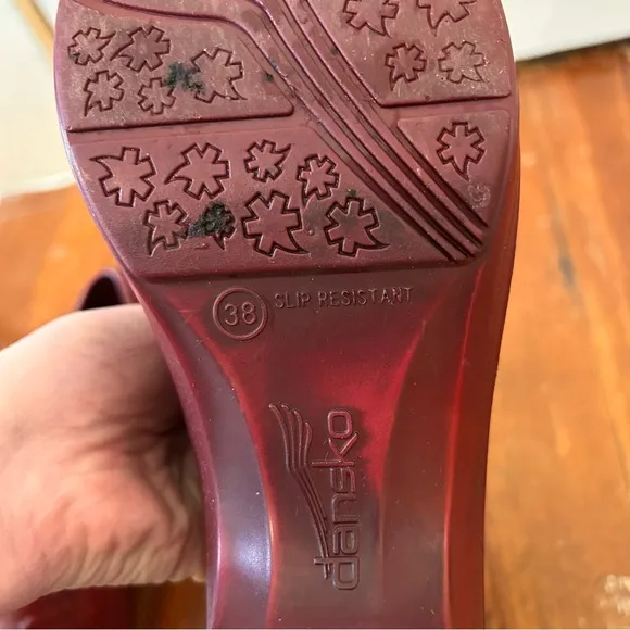 Dansko Pixie Women's Clogs In Deep Red Garden Shoes Outdoor Floral