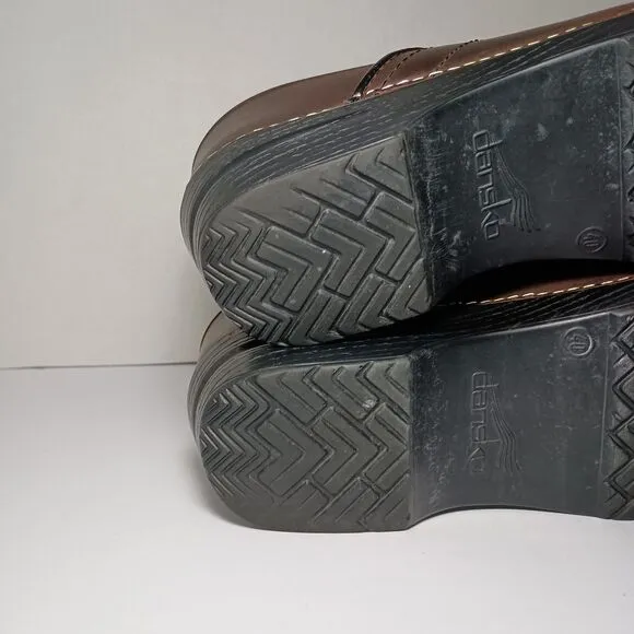 Dansko Professional Black Brown Oiled Leather Clogs Women Shoes EU 40 US 9.5-10