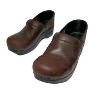 Dansko Professional Black Brown Oiled Leather Clogs Women Shoes EU 40 US 9.5-10