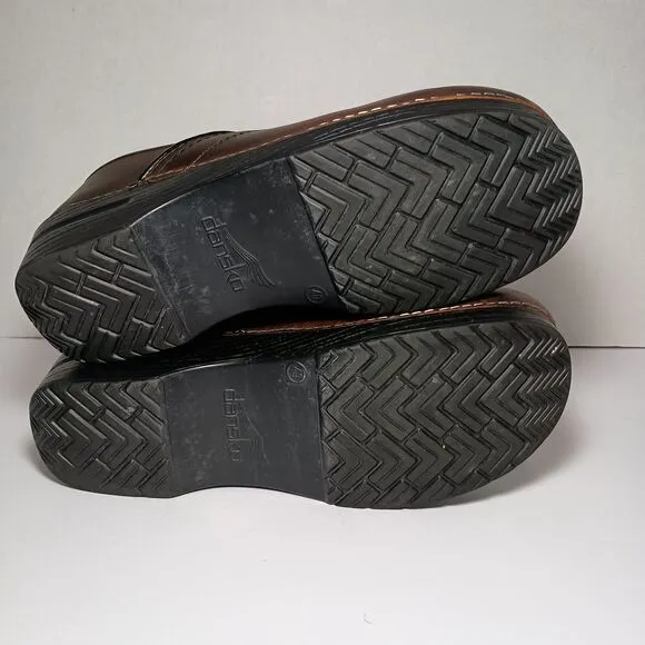 Dansko Professional Black Brown Oiled Leather Clogs Women Shoes EU 40 US 9.5-10