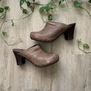 Dansko Rae Heeled &amp; Studded Comfort Clogs/Mules, Brown, Size US  (EU 42)