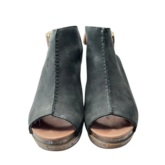 Dansko Reggie Black Suede Leather Slingback Mules Clog Shoe Sz EU 38 US 7.5 / 8