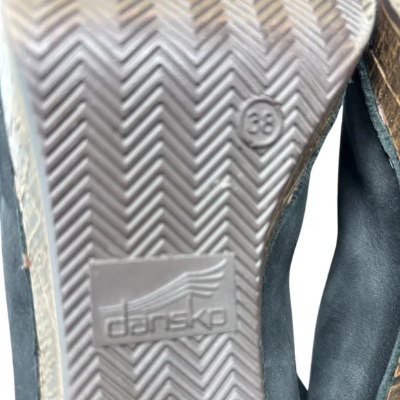 Dansko Reggie Black Suede Leather Slingback Mules Clog Shoe Sz EU 38 US 7.5 / 8