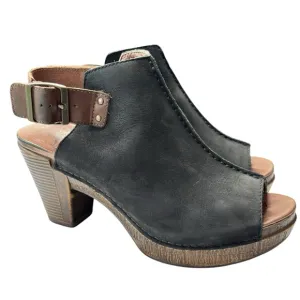 Dansko Reggie Black Suede Leather Slingback Mules Clog Shoe Sz EU 38 US 7.5 / 8