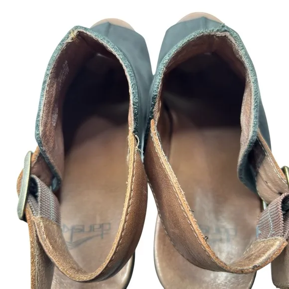Dansko Reggie Black Suede Leather Slingback Mules Clog Shoe Sz EU 38 US 7.5 / 8