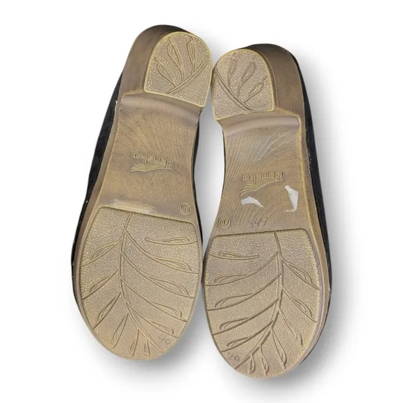 Dansko Sammy Nubuck Leather Black Clogs Women's EU Sz 40 / 9.5 - 10 Mules