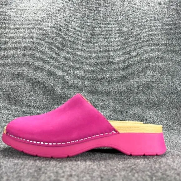 Dansko Womens Ravyn Slides Peep Toe Mules Size EU 42 US 11.5-12 Pink Nubuck EUC