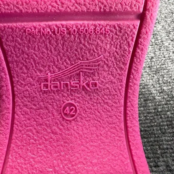Dansko Womens Ravyn Slides Peep Toe Mules Size EU 42 US 11.5-12 Pink Nubuck EUC