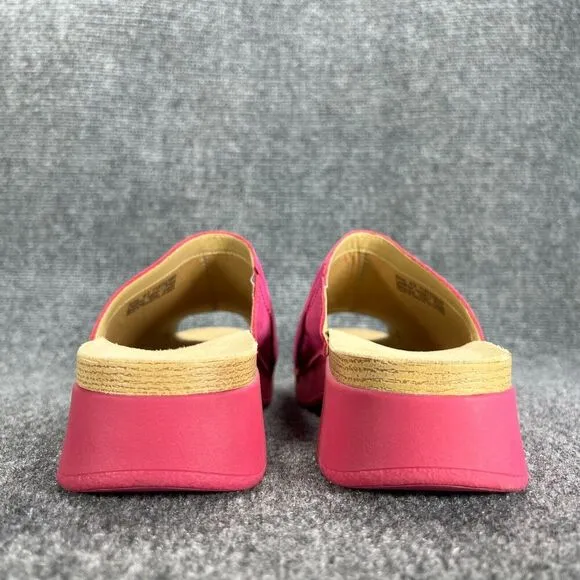Dansko Womens Ravyn Slides Peep Toe Mules Size EU 42 US 11.5-12 Pink Nubuck EUC