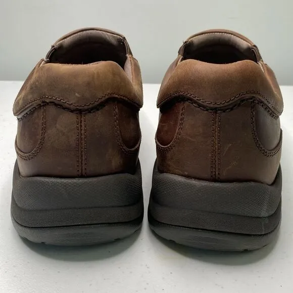 Dansko Wynn Brown Leather Distressed Slip-On Loafer Shoe Clog EVA Footbed Career